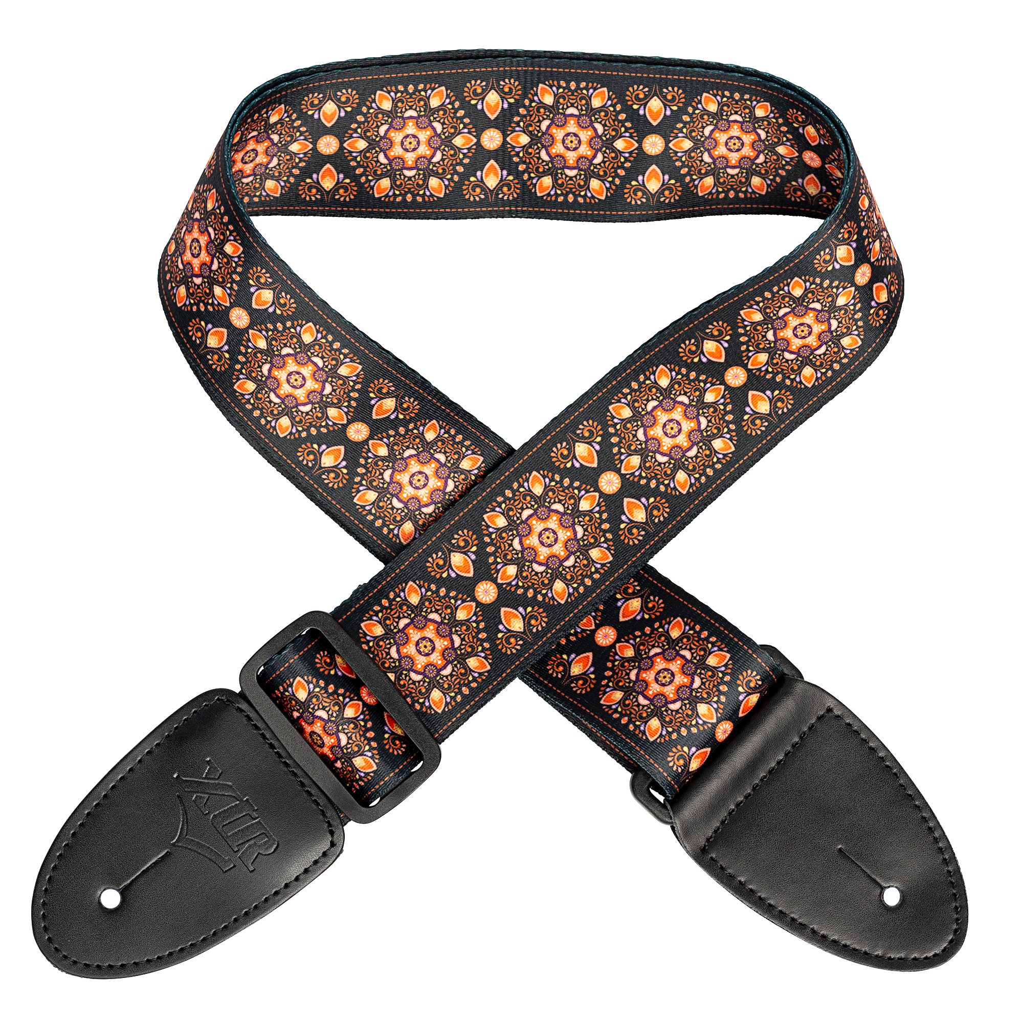 XTR | LS407 | Guitar Strap. Orange/black. XTR | LS407 | Guitar Strap. Orange/black.